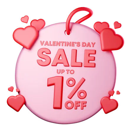 1 Percentage Discount  3D Icon