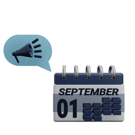 1 september  3D Icon