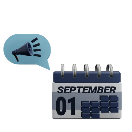 1. September  3D Icon