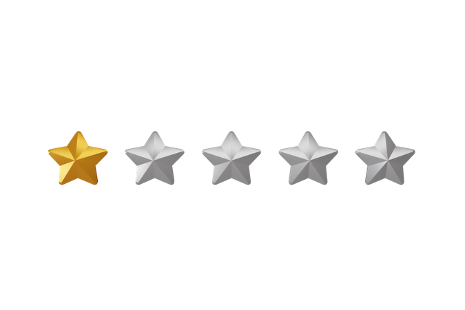 1 Star Rating  3D Icon