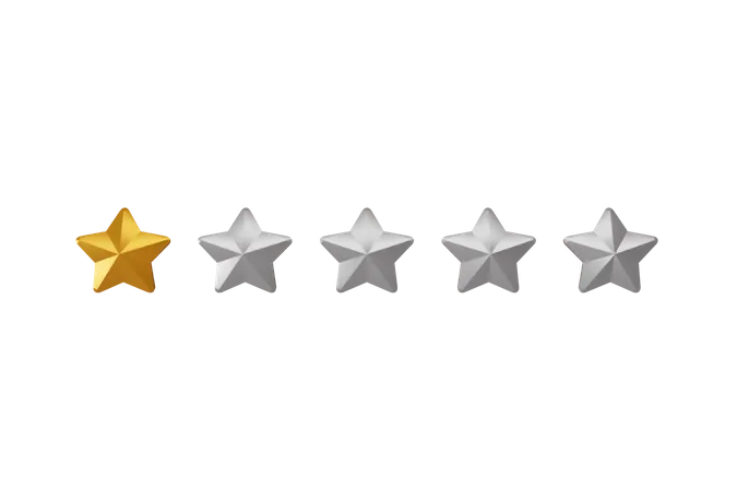 1 Star Rating  3D Icon