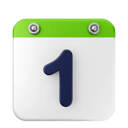 1 Th Calendar  3D Icon