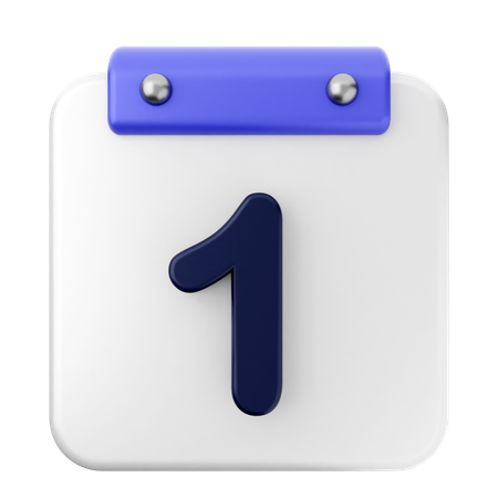 1 Th Calendar  3D Icon