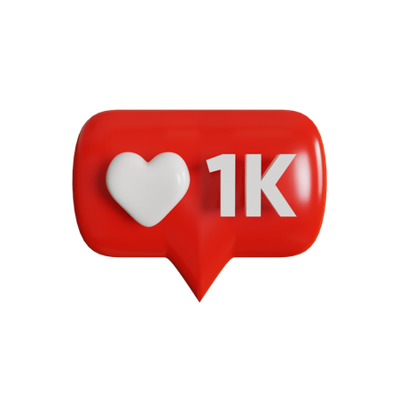 1 Thousand Likes  3D Icon