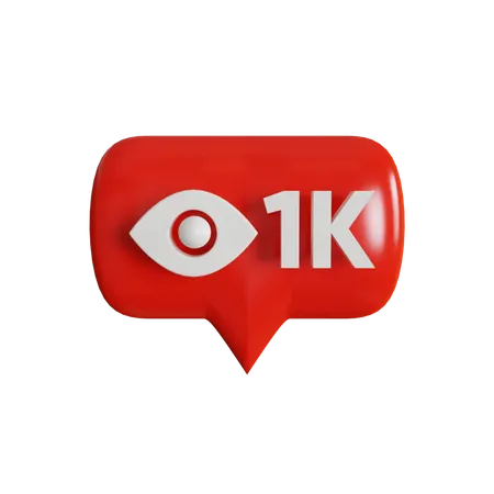 1 Thousand Views  3D Logo