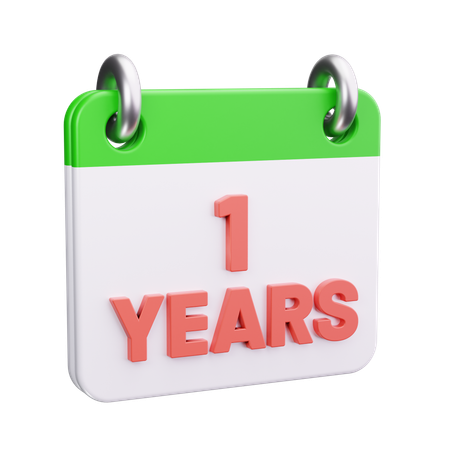 1 Year  3D Icon