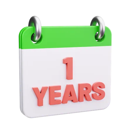 1 Year  3D Icon