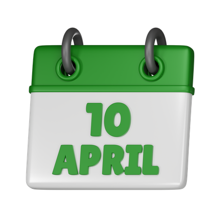 10 April  3D Icon