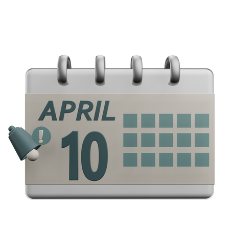 10 april  3D Icon