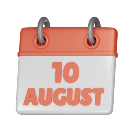 10 August  3D Icon