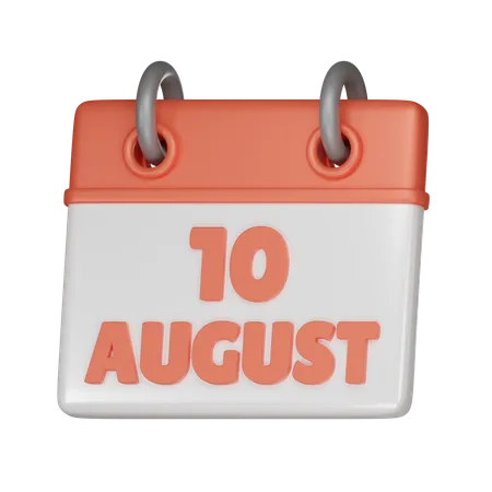 10 August  3D Icon