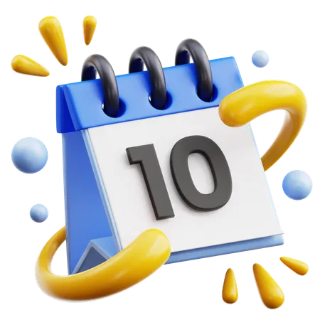 10 calendário  3D Icon