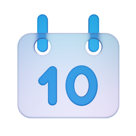 10 Date  3D Icon