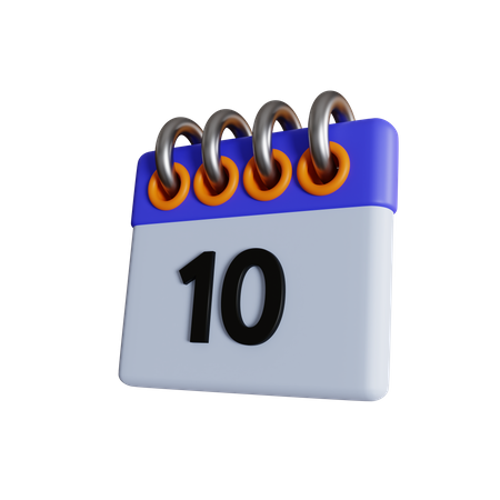 10 Date  3D Icon