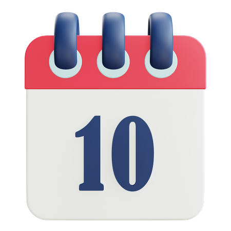 10 Date  3D Icon