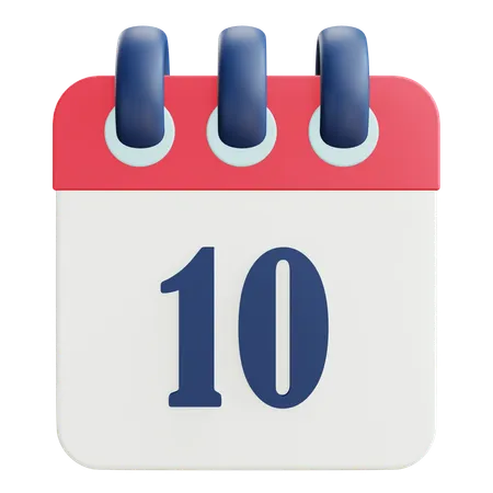 10 Date  3D Icon