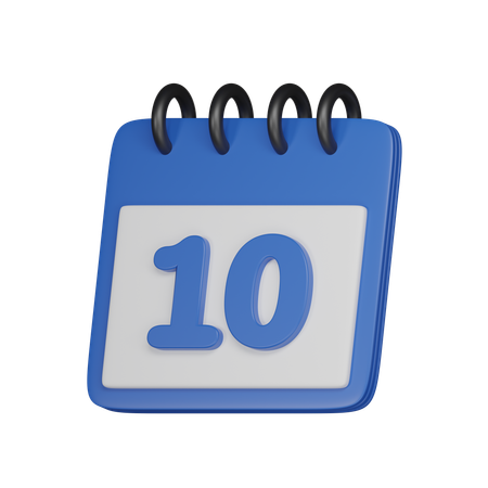 10 Date  3D Icon