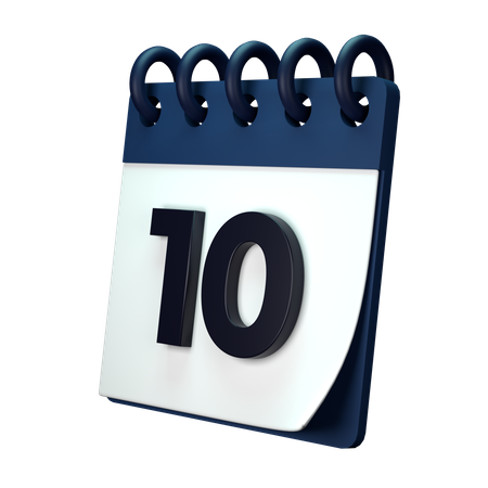 10 Date  3D Icon