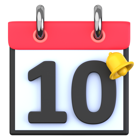 10 Date  3D Icon