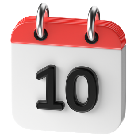 10 Date  3D Icon