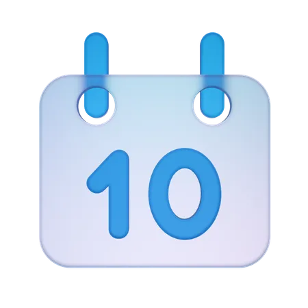 10 Datum  3D Icon