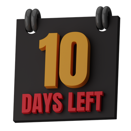 10 Days Left  3D Icon