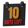 10 days left 3d logo