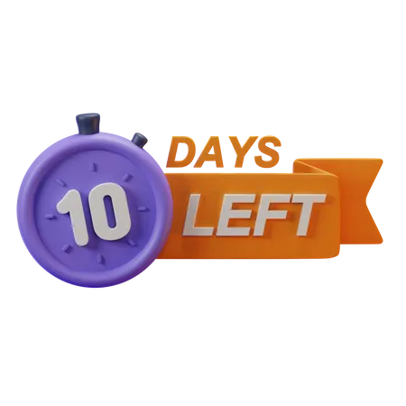 10 Days Left  3D Icon