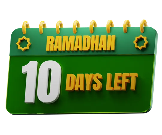 10 Days Left to Ramadan  3D Icon