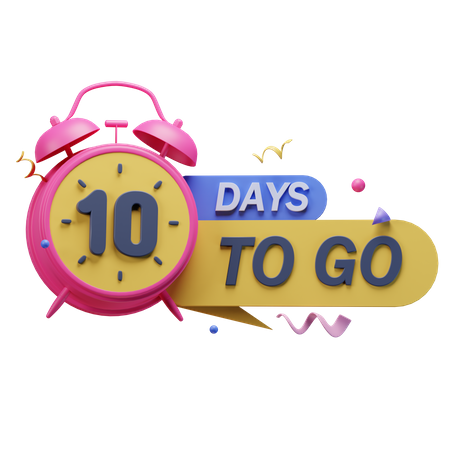 10 Days To Go  3D Icon