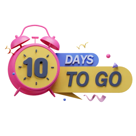 10 Days To Go  3D Icon