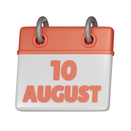 10 de agosto  3D Icon