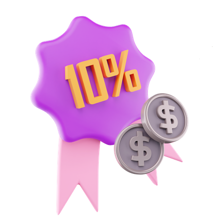 10% de desconto  3D Icon