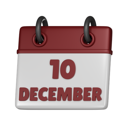 10 de dezembro  3D Icon