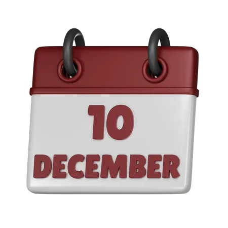 10 de dezembro  3D Icon