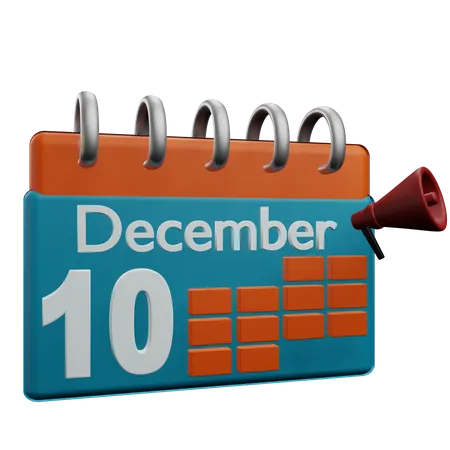 10 de dezembro  3D Icon