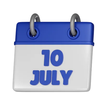 10 de julho  3D Icon