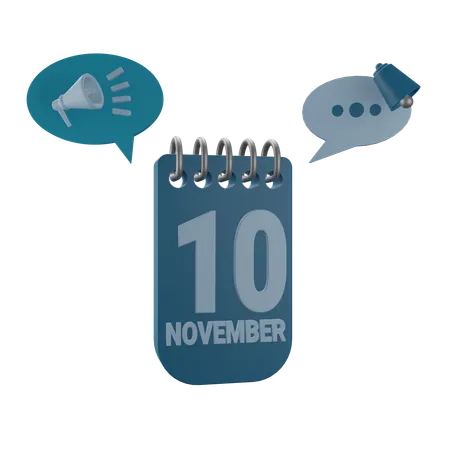 10 de novembro  3D Icon