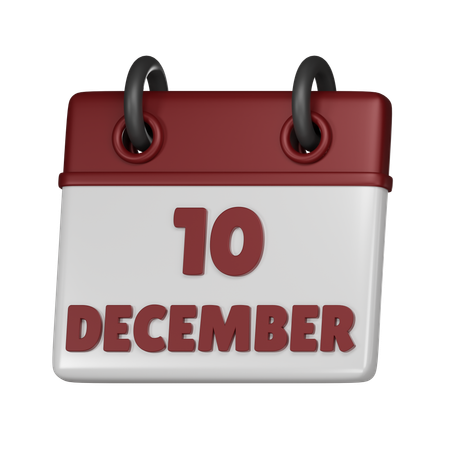 10 December  3D Icon