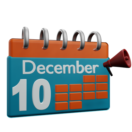10 December  3D Icon