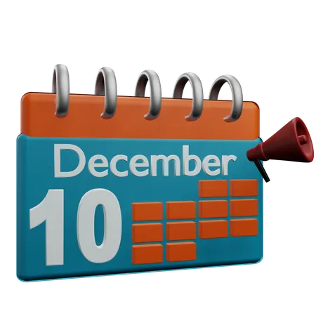 10 December  3D Icon