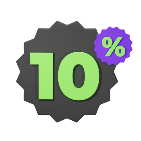 10% de descuento  3D Icon