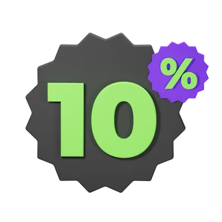 10% de descuento  3D Icon