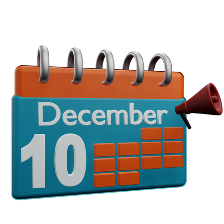 10 de diciembre  3D Icon