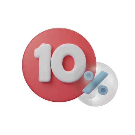 10 Discount Sign 3D Icon