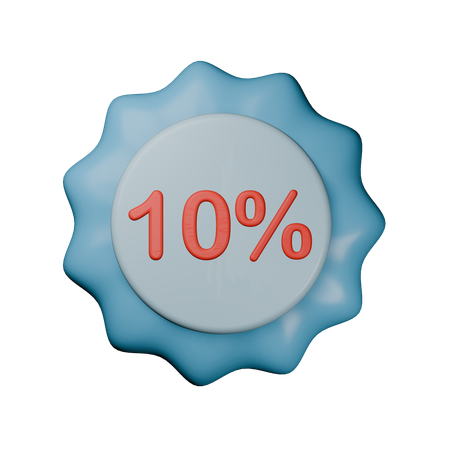 10% Discount Badge  3D Icon