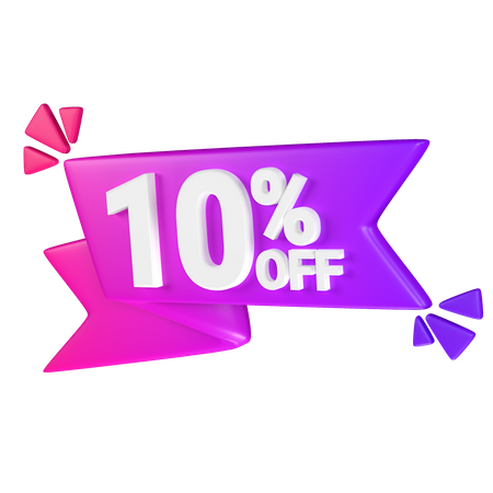 10% Discount Tag  3D Icon