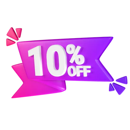 10% Discount Tag  3D Icon