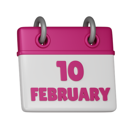 10 February  3D Icon