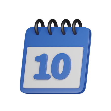 10 fecha  3D Icon